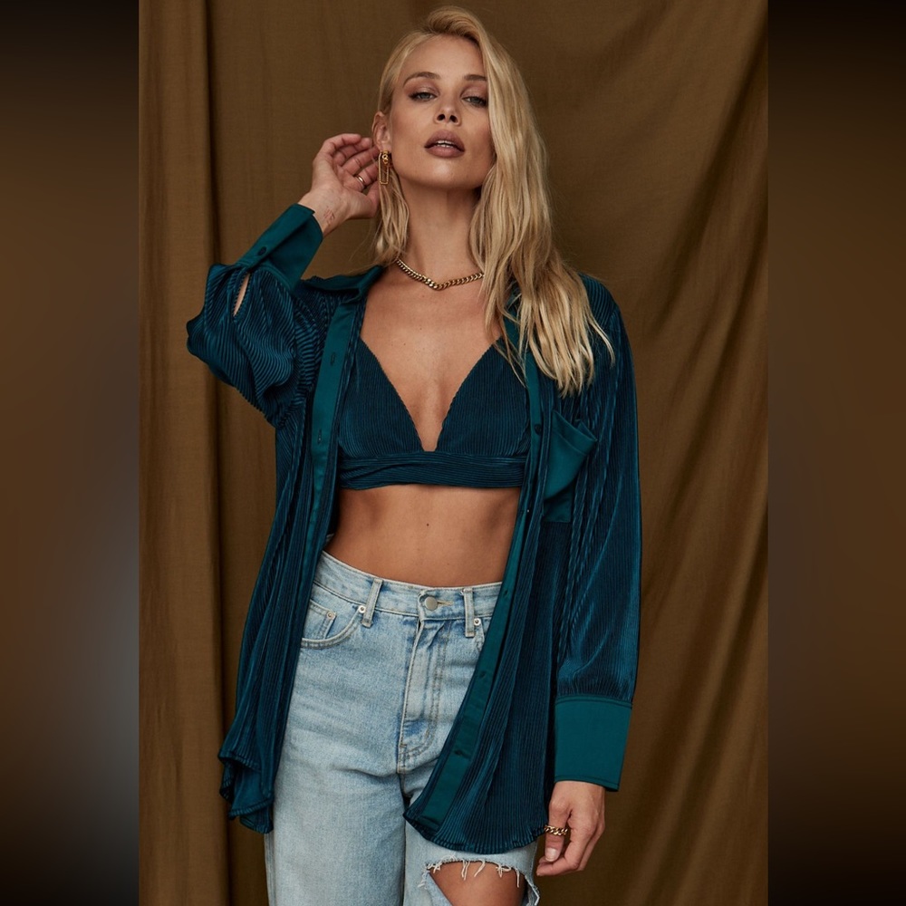 12th Tribe| Camden button down top & bralette